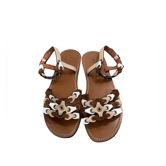 Coach Shoes Coach Brown Leather Woven Summer Sandals With Buckle 85 Poshmark